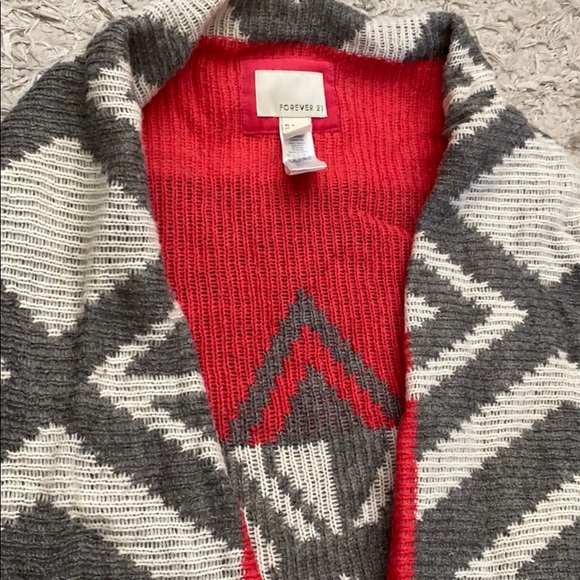 💗Forever 21 Pink/Gray Cardigan - Size L - Picture 2 of 4